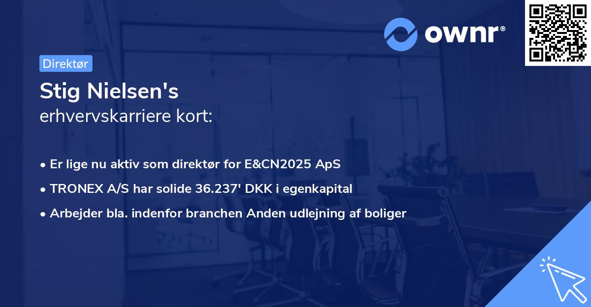 Stig Nielsen's erhvervskarriere kort