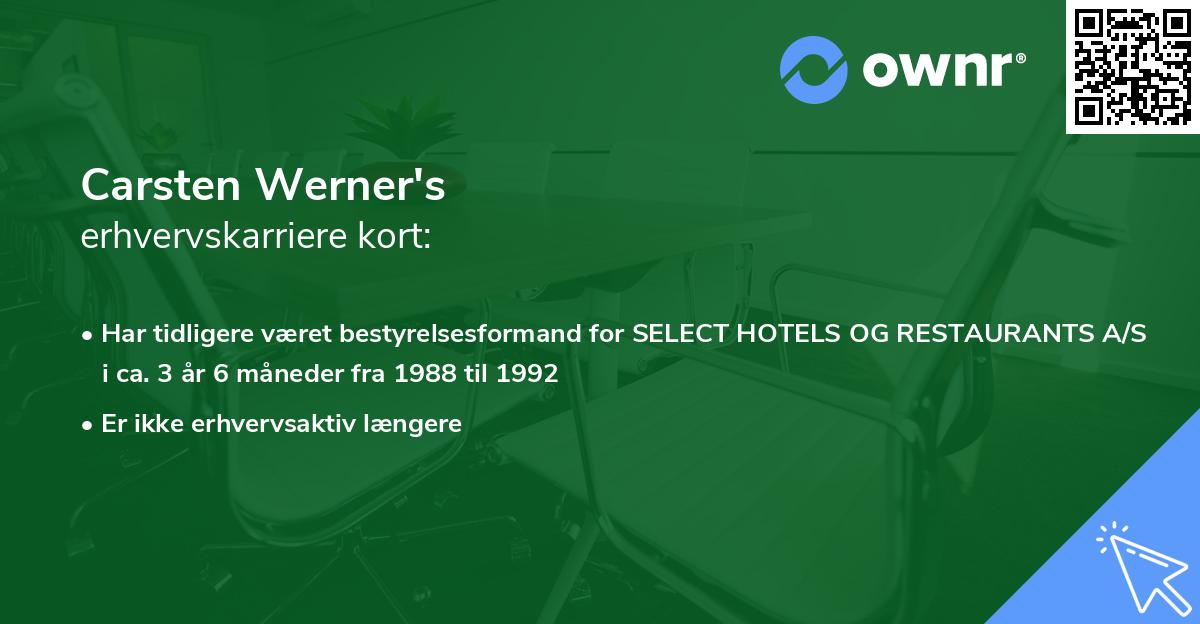 Carsten Werner's erhvervskarriere kort