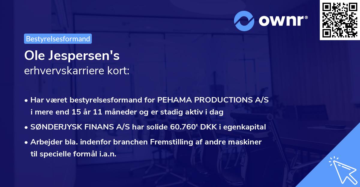 Ole Jespersen's erhvervskarriere kort