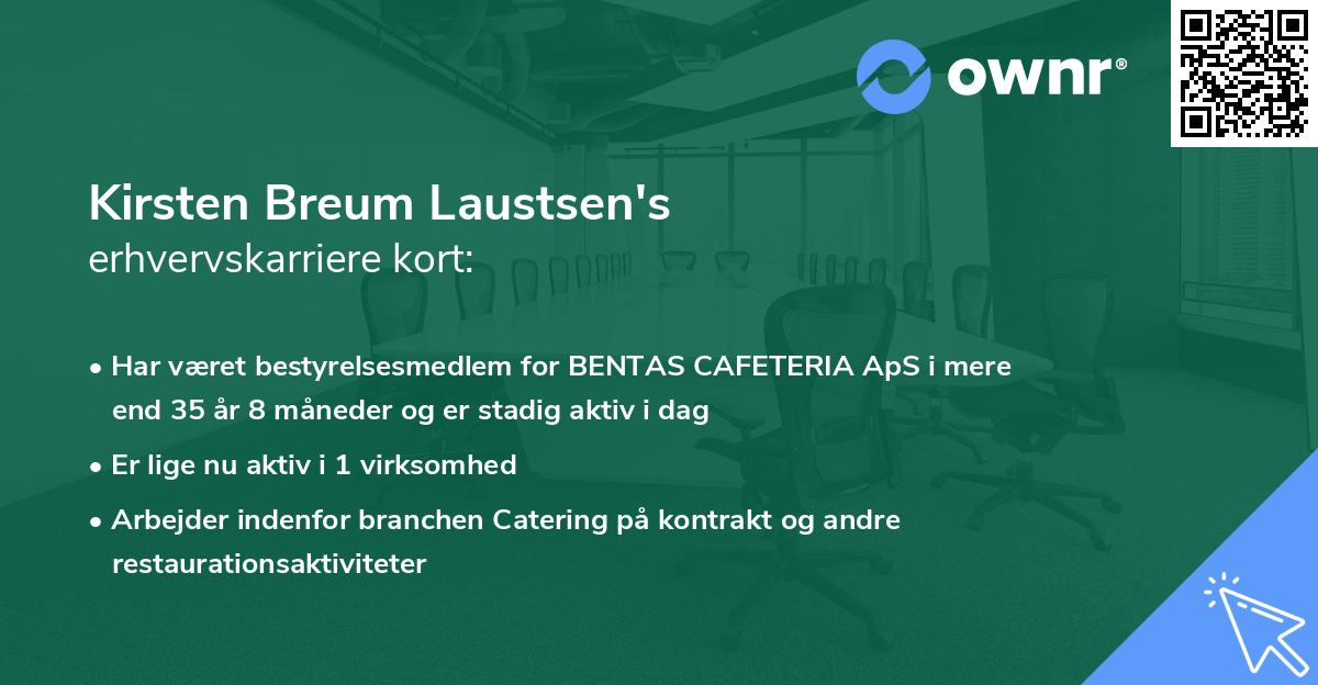 Kirsten Breum Laustsen's erhvervskarriere kort