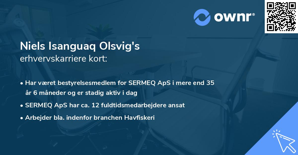 Niels Isanguaq Olsvig's erhvervskarriere kort