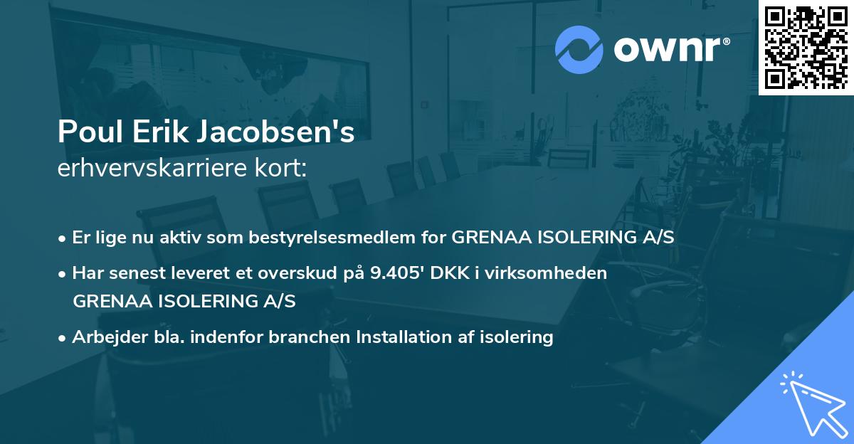 Poul Erik Jacobsen's erhvervskarriere kort