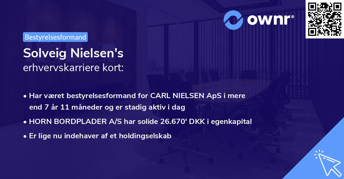 Solveig Nielsen's erhvervskarriere kort