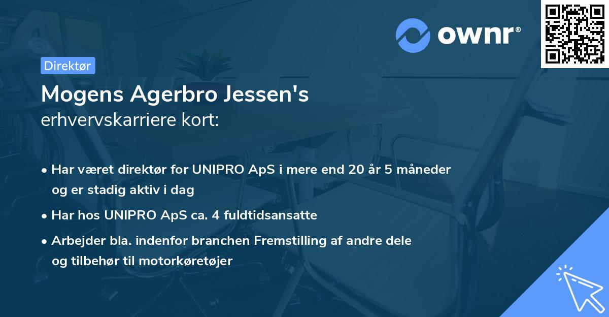 Mogens Agerbro Jessen's erhvervskarriere kort