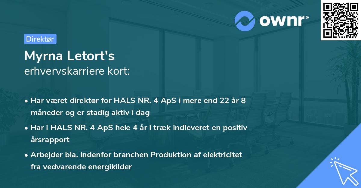 Myrna Letort's erhvervskarriere kort