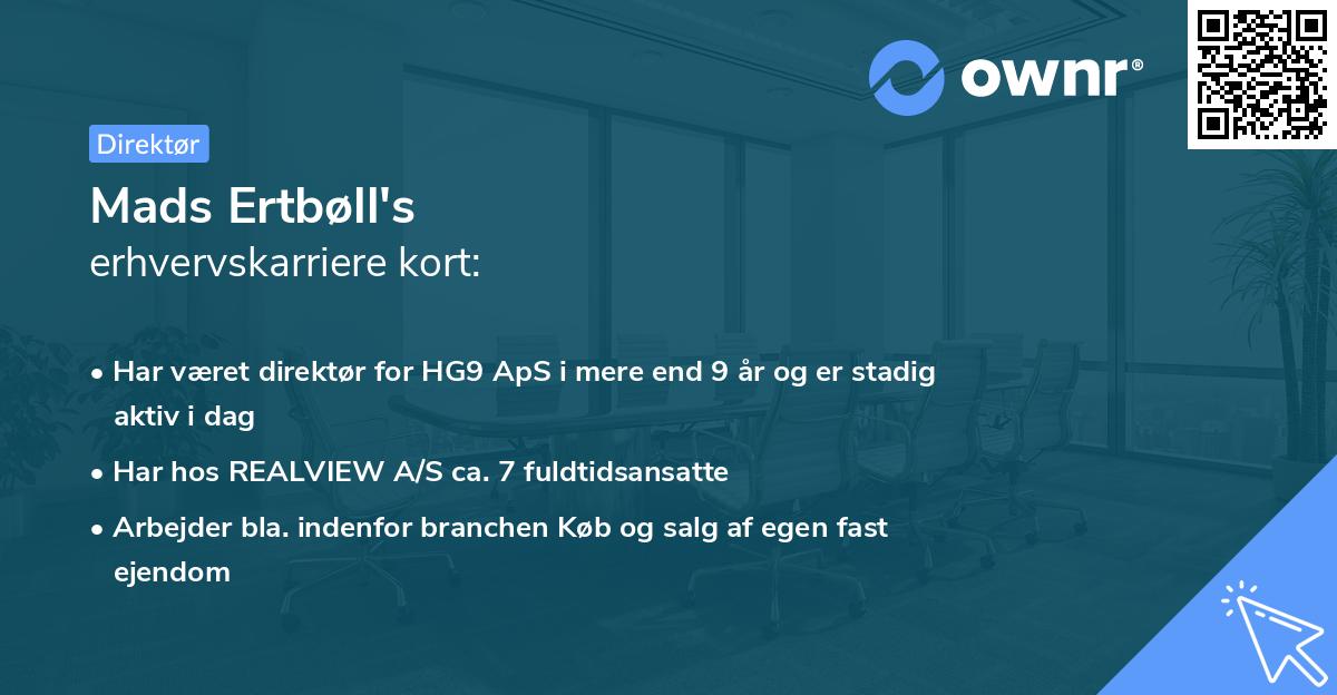Mads Ertbøll's erhvervskarriere kort