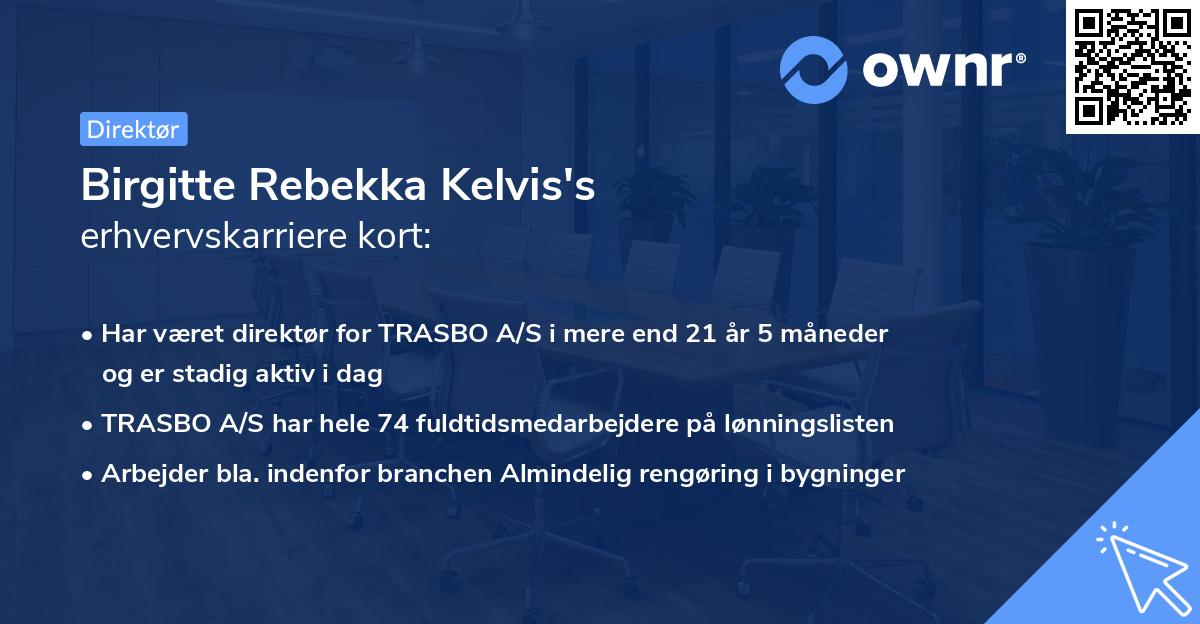 Birgitte Rebekka Kelvis's erhvervskarriere kort