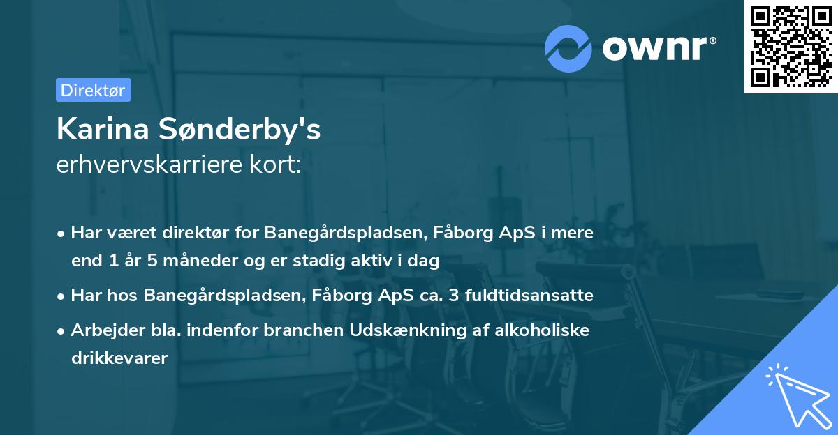 Karina Sønderby's erhvervskarriere kort