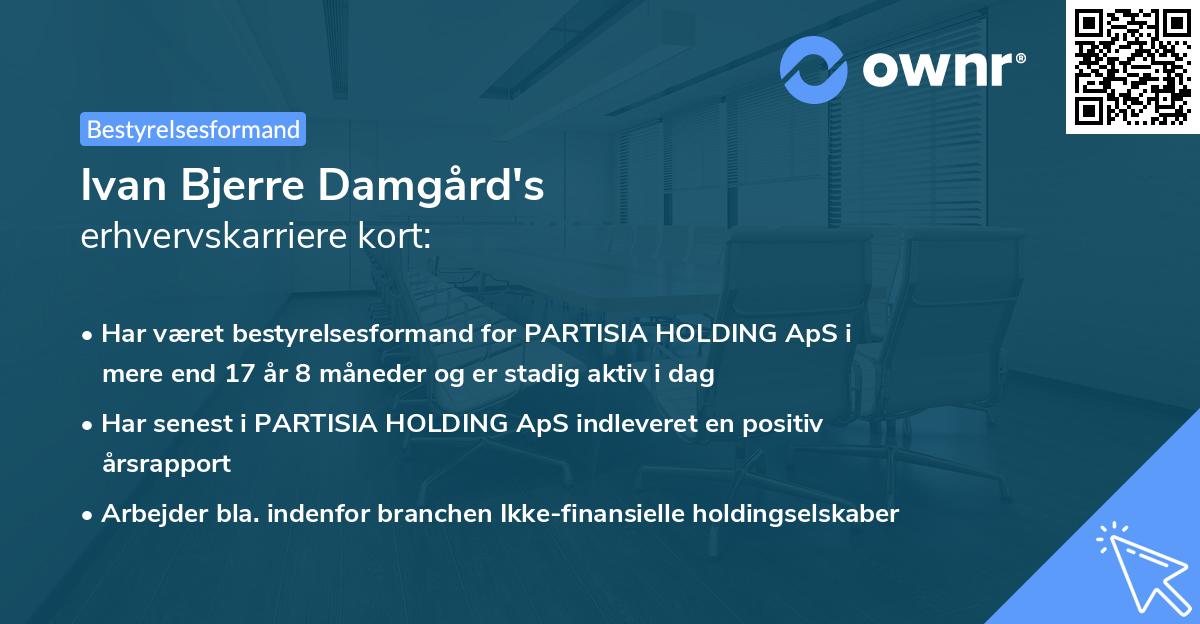 Ivan Bjerre Damgård's erhvervskarriere kort