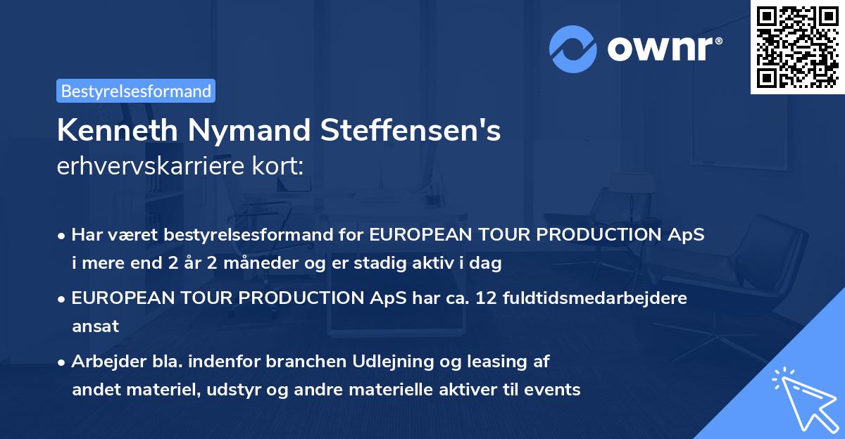 Kenneth Nymand Steffensen's erhvervskarriere kort