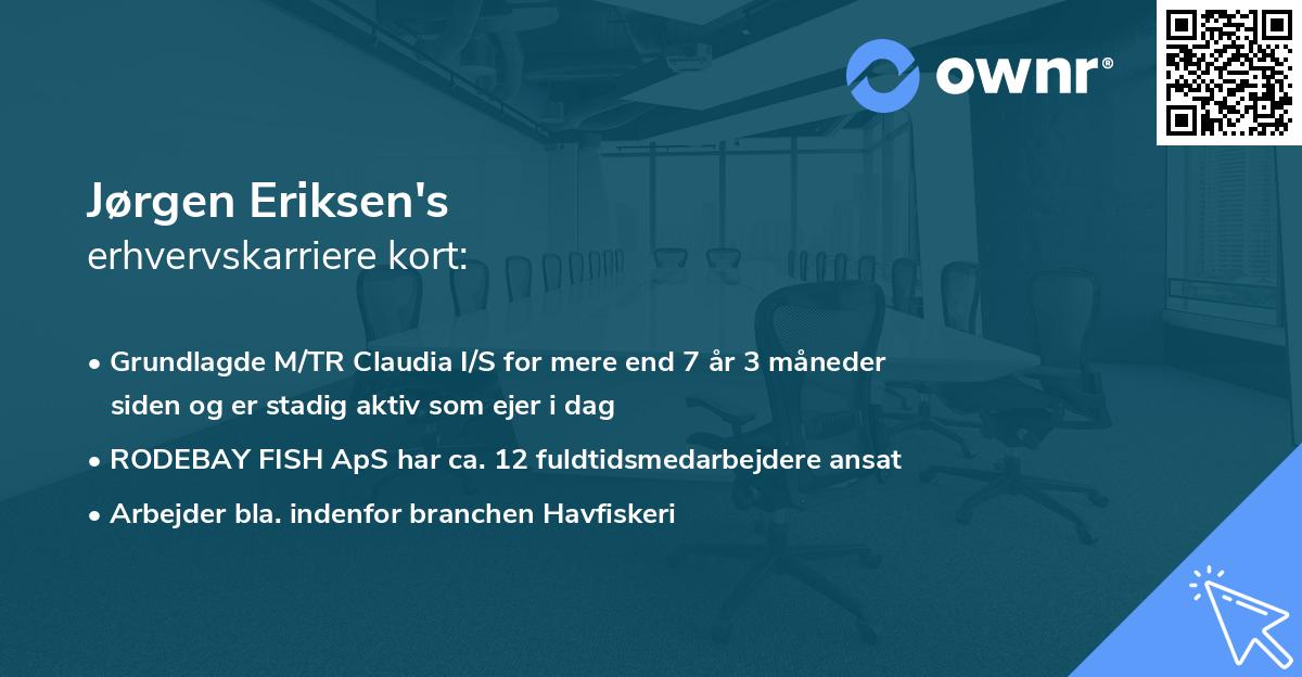 Jørgen Eriksen's erhvervskarriere kort