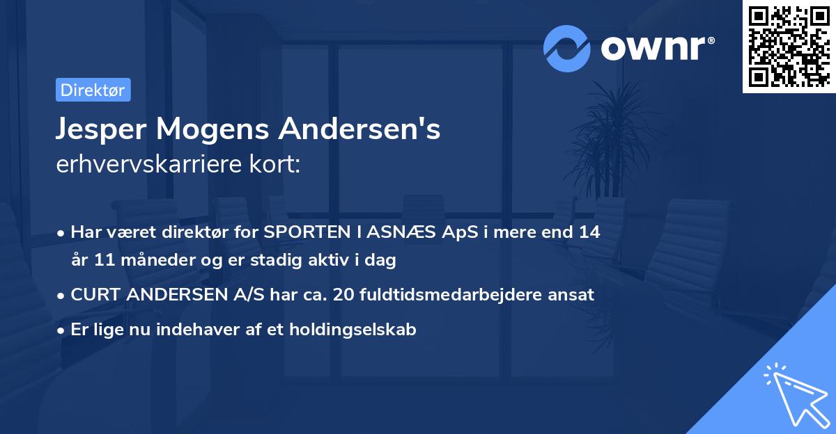 Jesper Mogens Andersen's erhvervskarriere kort