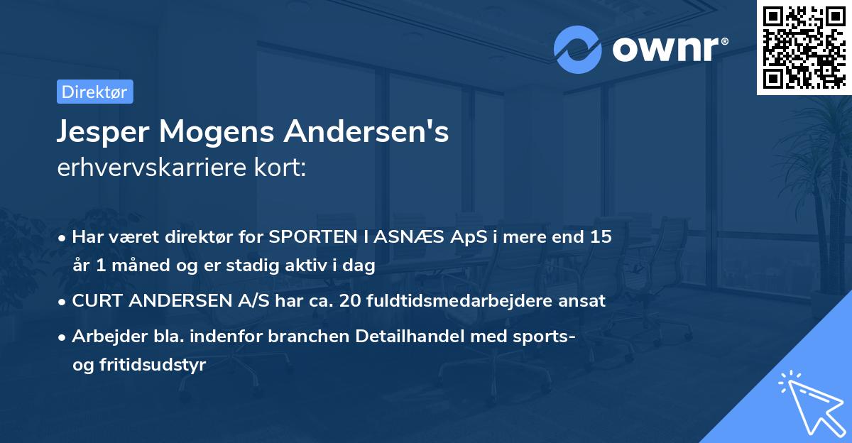 Jesper Mogens Andersen's erhvervskarriere kort