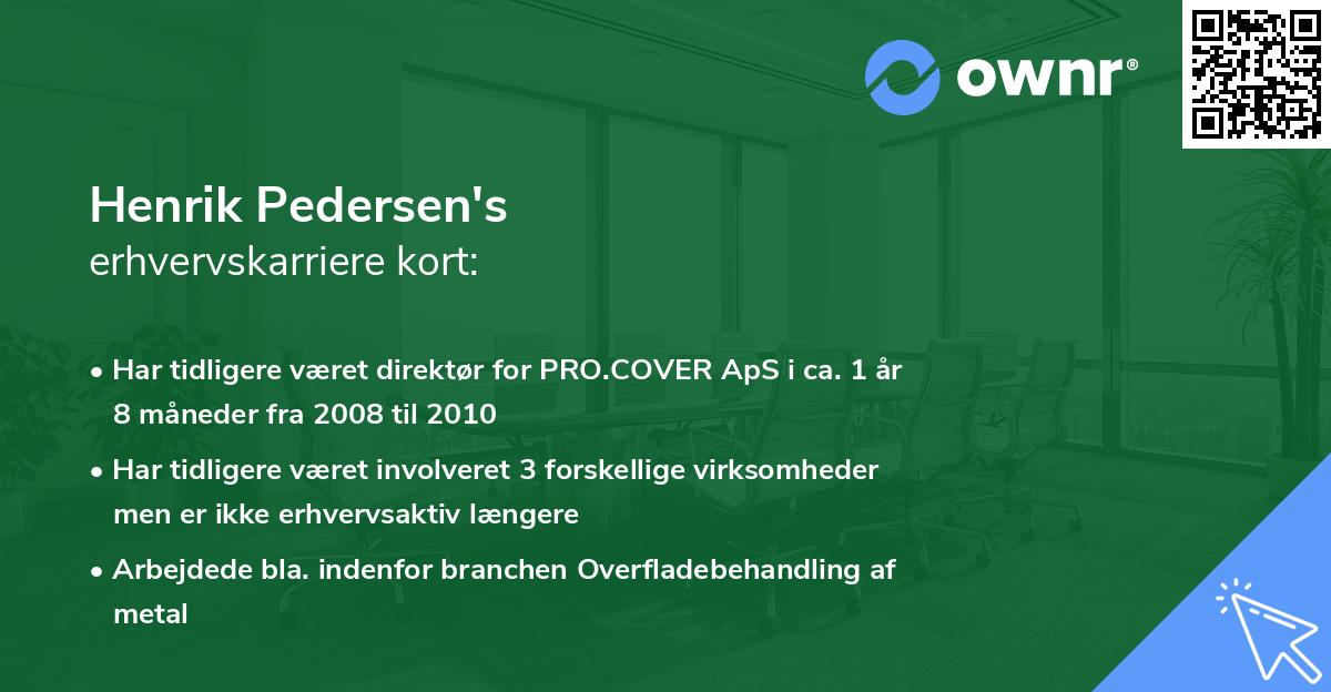 Henrik Pedersen's erhvervskarriere kort