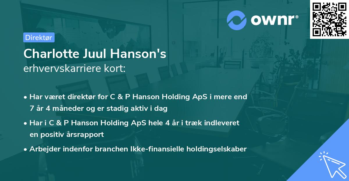Charlotte Juul Hanson's erhvervskarriere kort