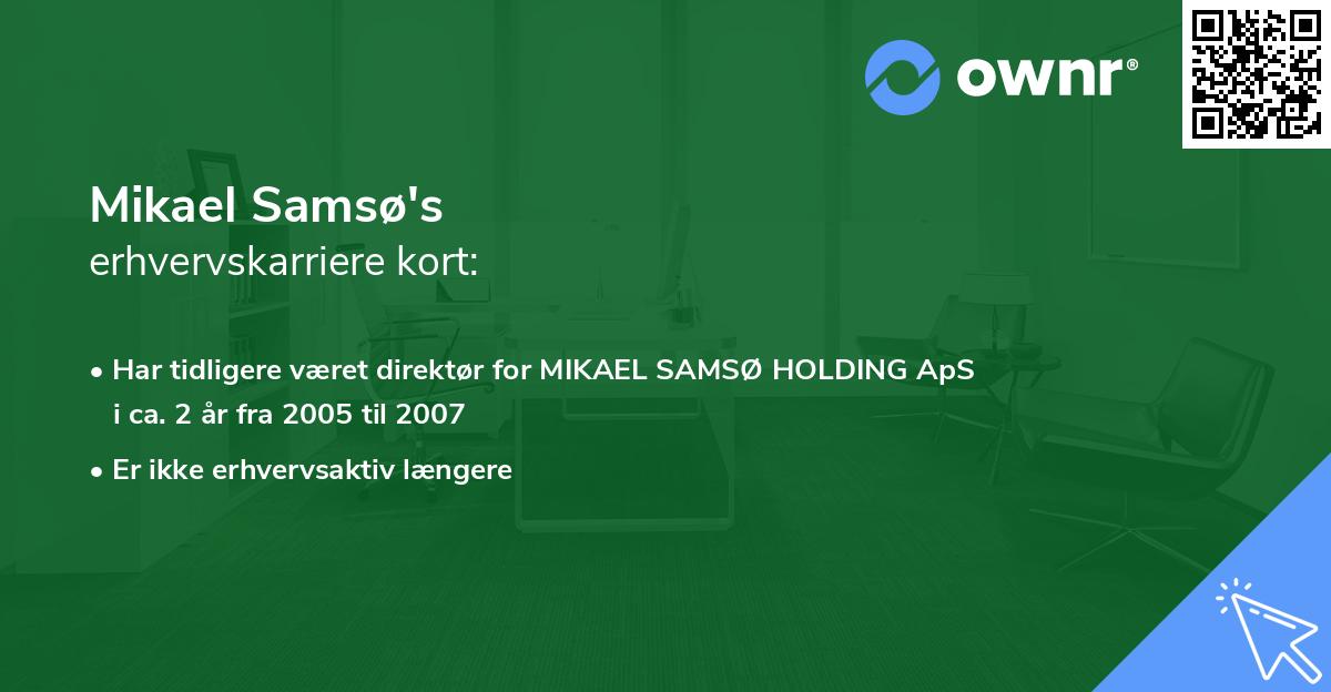 Mikael Samsø's erhvervskarriere kort