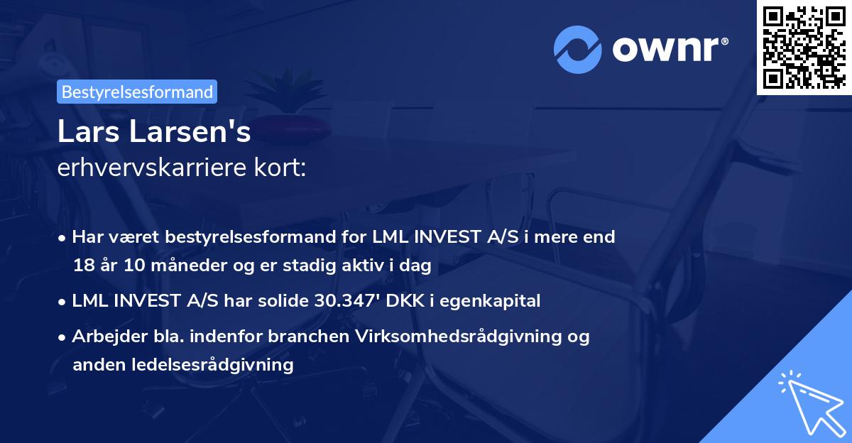 Lars Larsen's erhvervskarriere kort