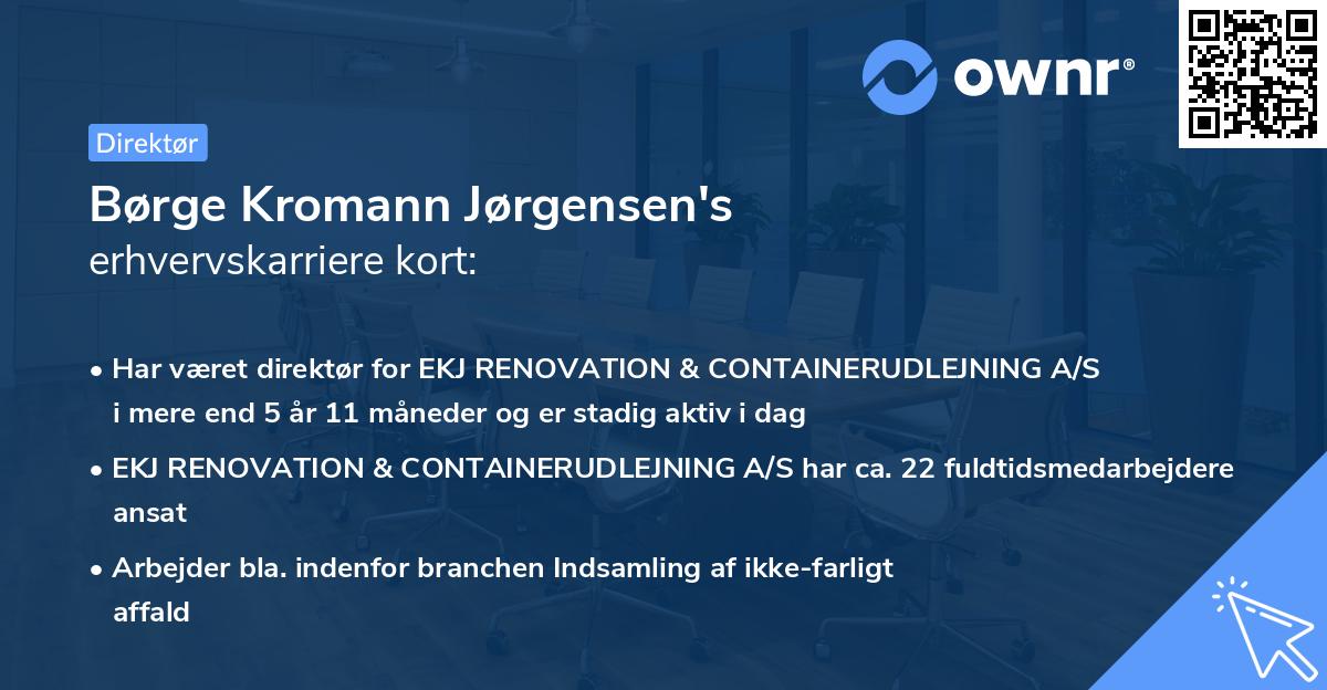 Børge Kromann Jørgensen's erhvervskarriere kort