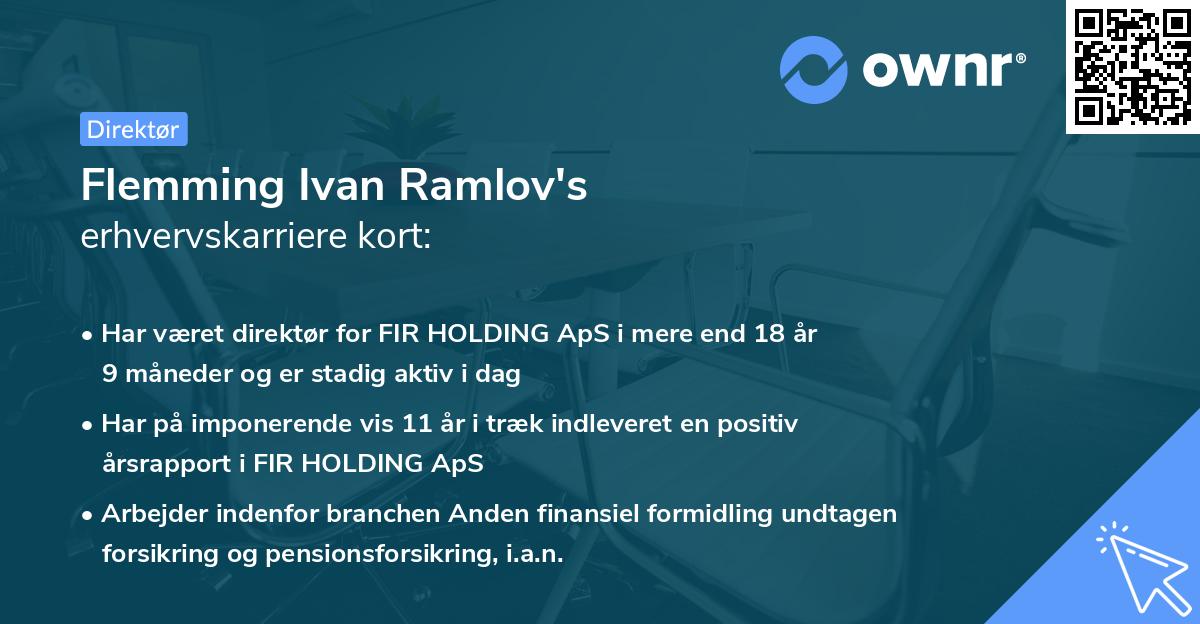 Flemming Ivan Ramlov's erhvervskarriere kort