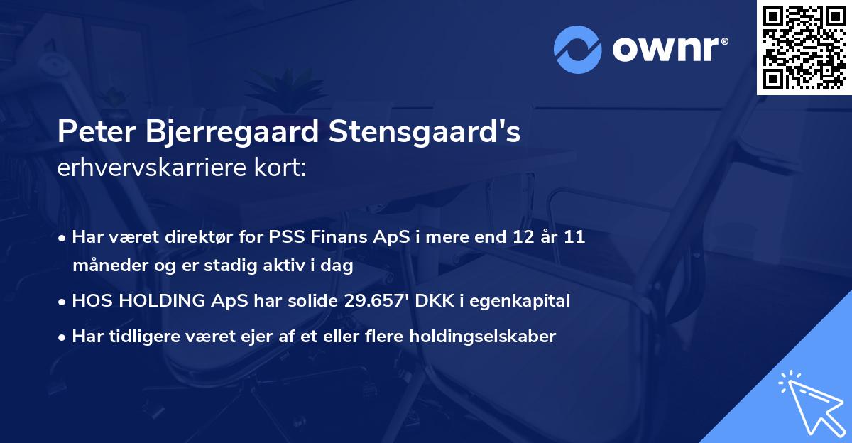 Peter Bjerregaard Stensgaard's erhvervskarriere kort