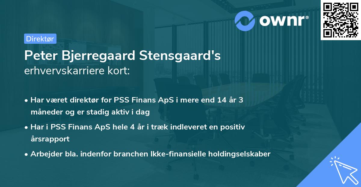 Peter Bjerregaard Stensgaard's erhvervskarriere kort