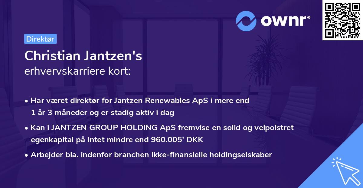 Christian Jantzen's erhvervskarriere kort