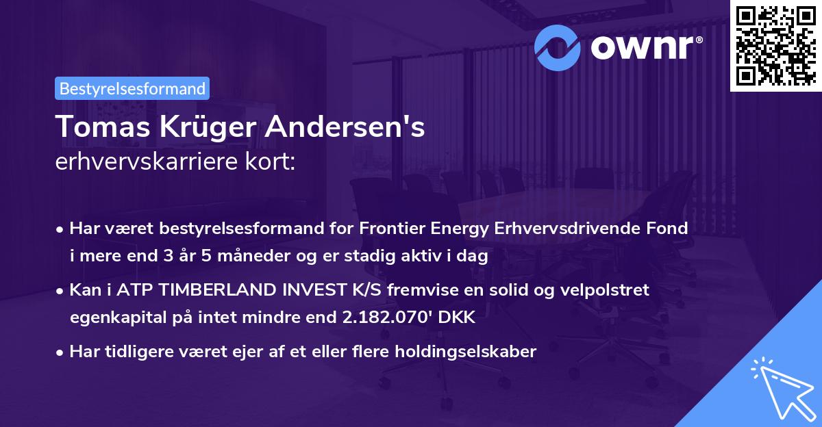 Tomas Krüger Andersen's erhvervskarriere kort