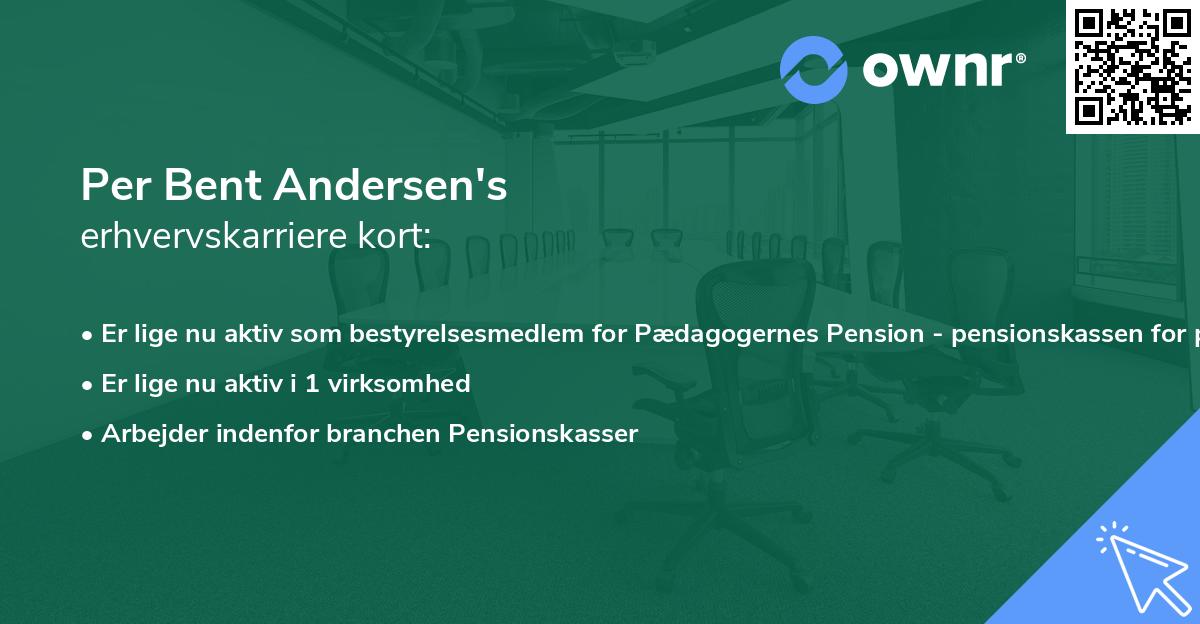 Per Bent Andersen's erhvervskarriere kort