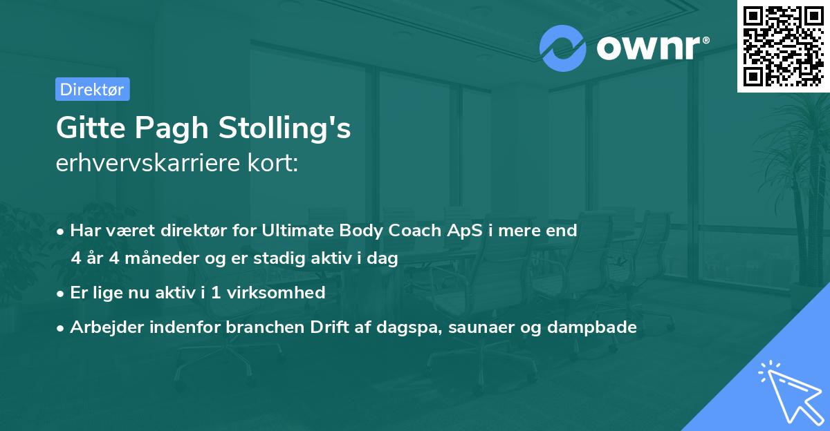 Gitte Pagh Stolling's erhvervskarriere kort