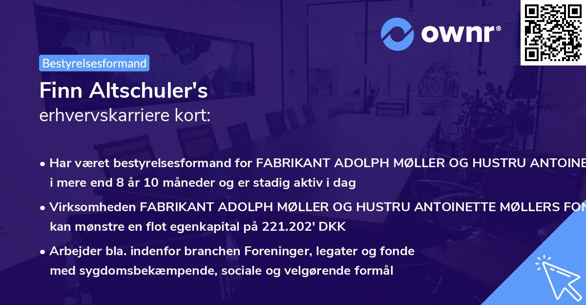 Finn Altschuler's erhvervskarriere kort