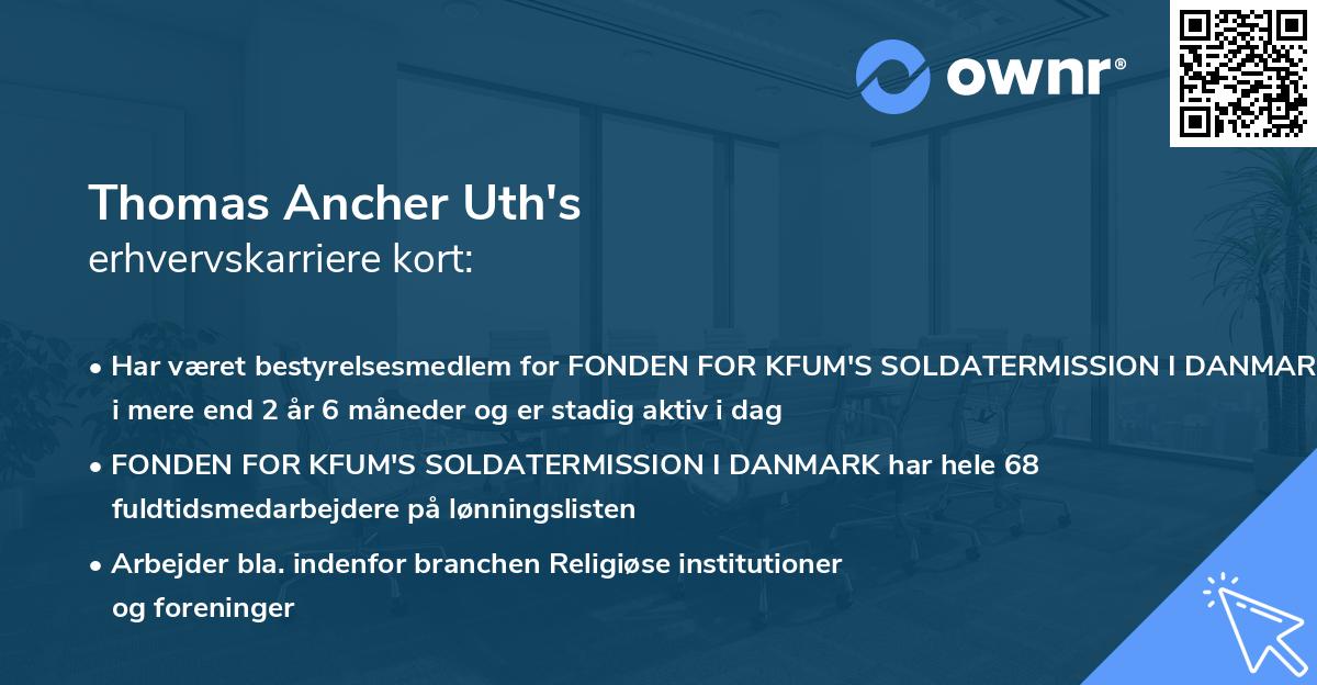 Thomas Ancher Uth's erhvervskarriere kort