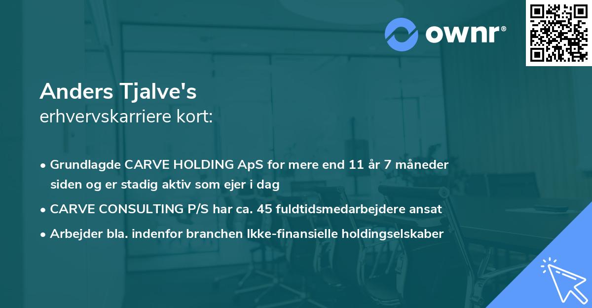 Anders Tjalve's erhvervskarriere kort