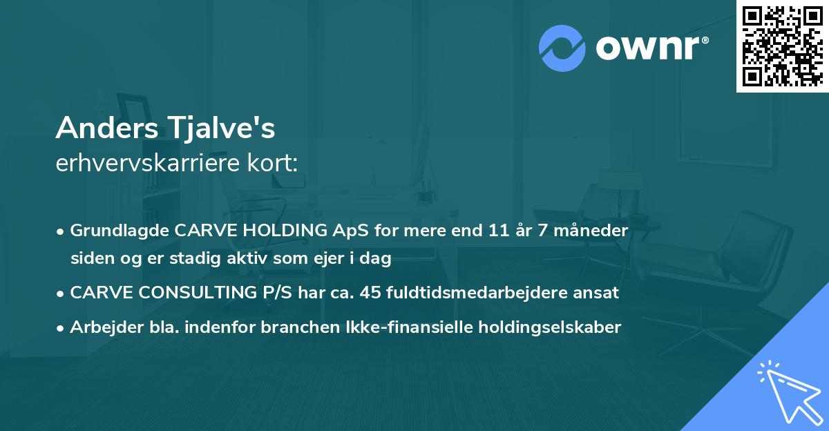 Anders Tjalve's erhvervskarriere kort