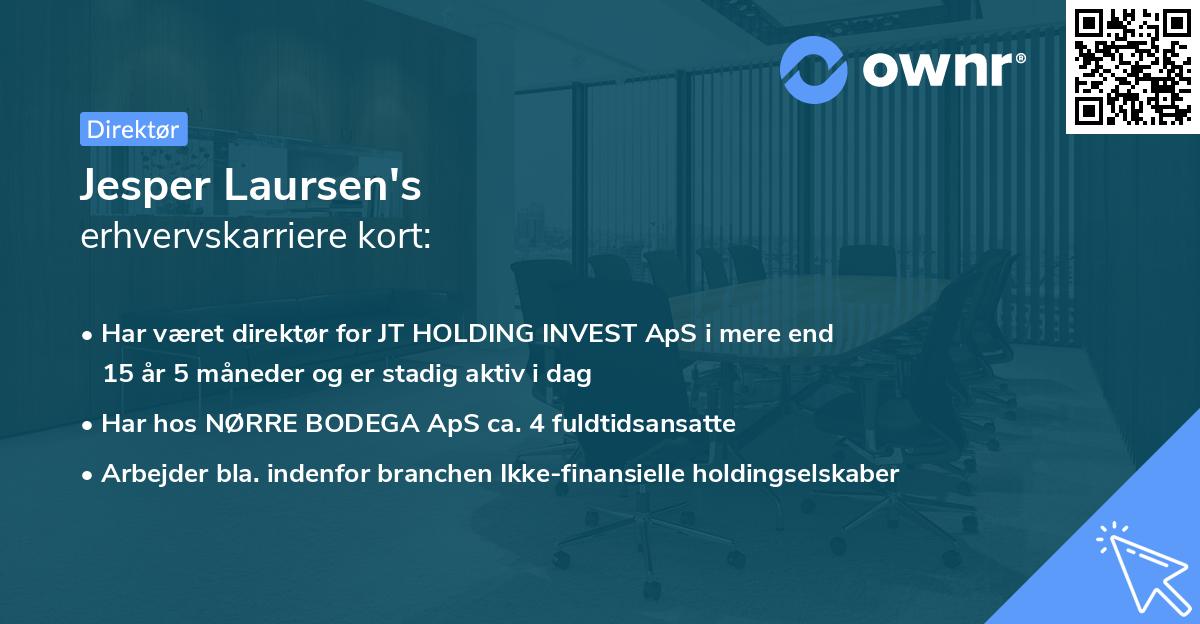 Jesper Laursen's erhvervskarriere kort
