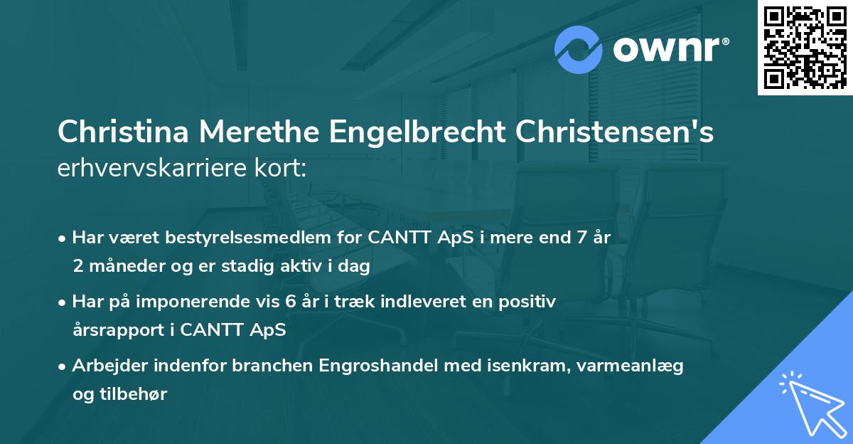 Christina Merethe Engelbrecht Christensen's erhvervskarriere kort