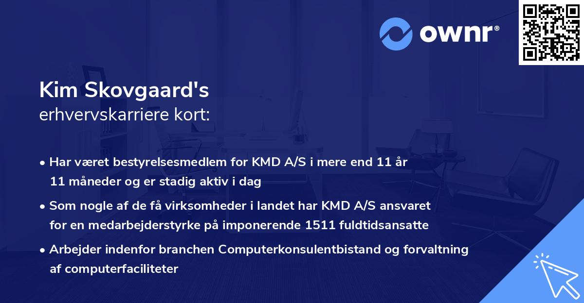 Kim Skovgaard's erhvervskarriere kort