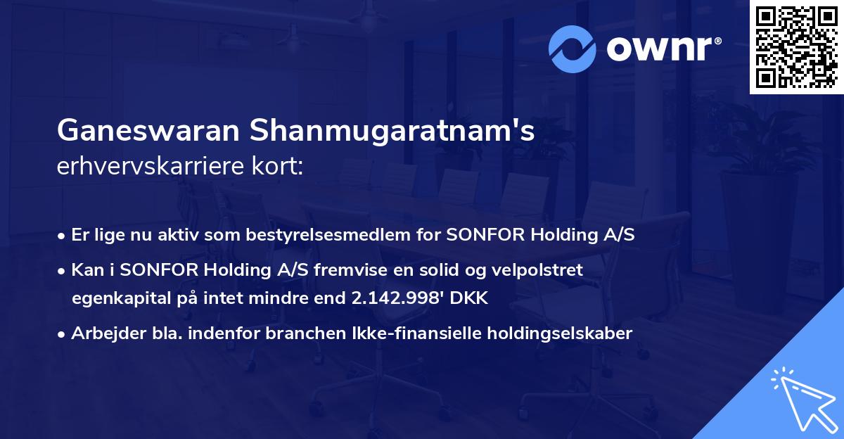 Ganeswaran Shanmugaratnam's erhvervskarriere kort
