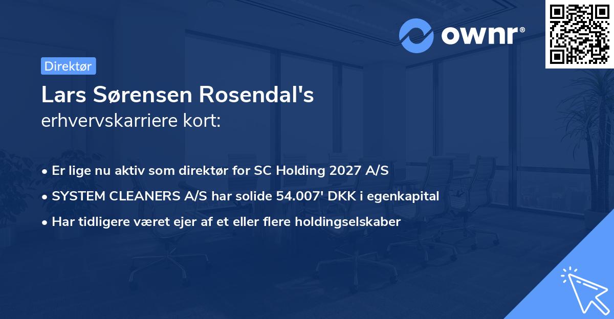 Lars Sørensen Rosendal's erhvervskarriere kort