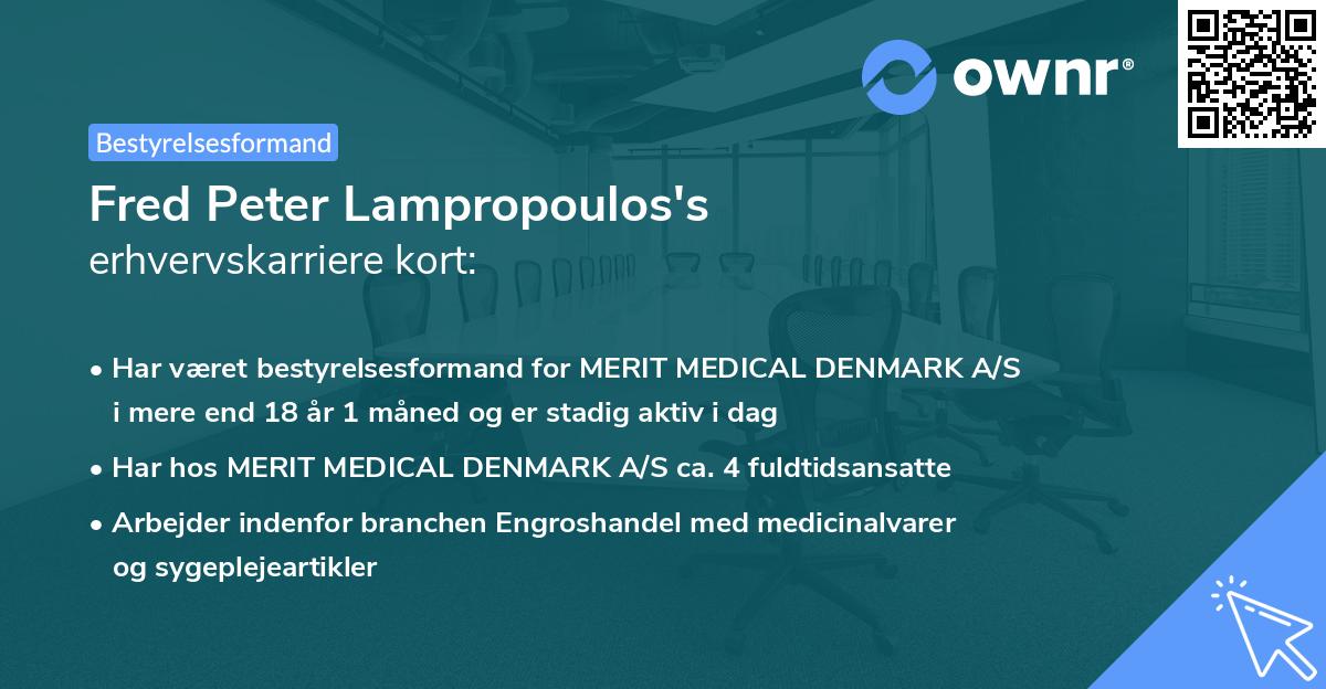 Fred Peter Lampropoulos's erhvervskarriere kort