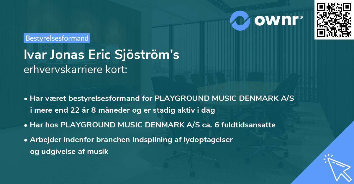 Ivar Jonas Eric Sjöström's erhvervskarriere kort