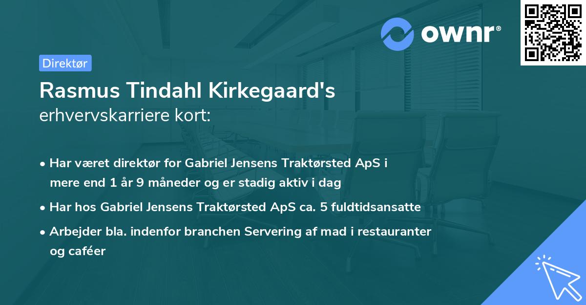 Rasmus Tindahl Kirkegaard's erhvervskarriere kort