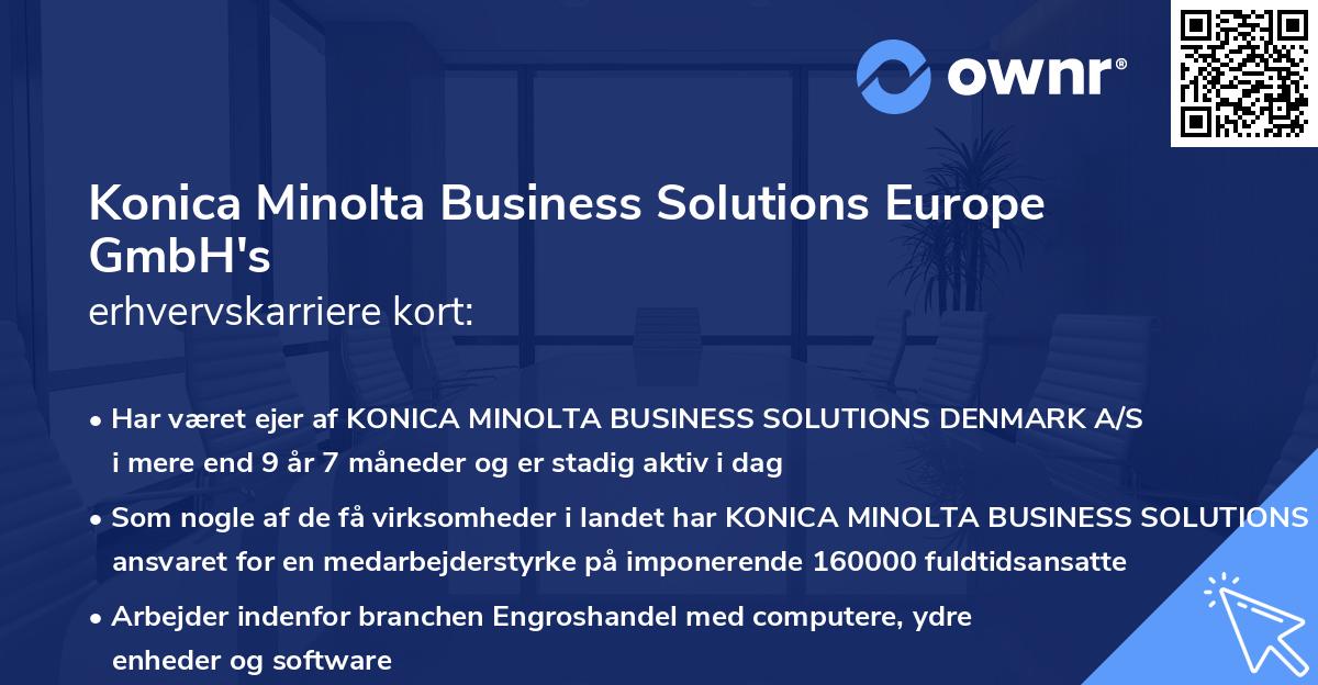 Konica Minolta Business Solutions Europe GmbH's erhvervskarriere kort