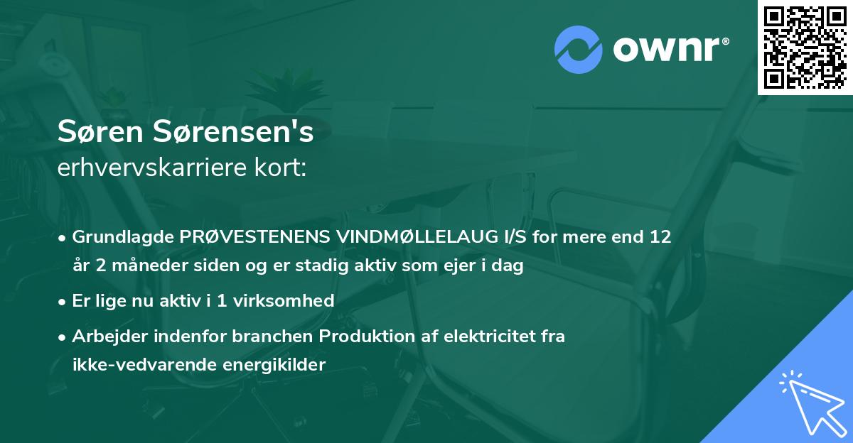 Søren Sørensen's erhvervskarriere kort