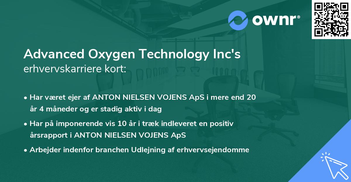 Advanced Oxygen Technology Inc's erhvervskarriere kort