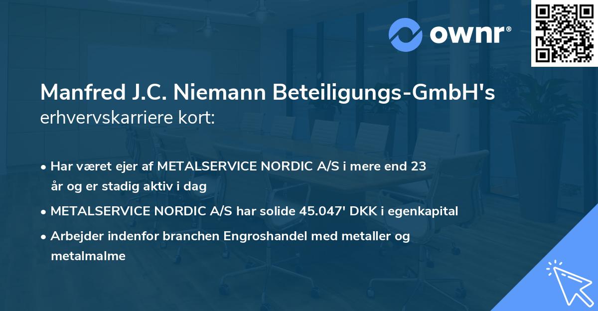 Manfred J.C. Niemann Beteiligungs-GmbH's erhvervskarriere kort