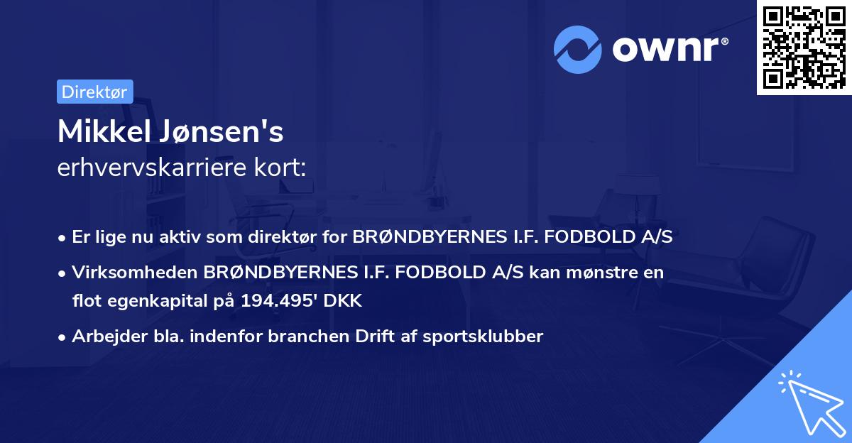 Mikkel Jønsen's erhvervskarriere kort