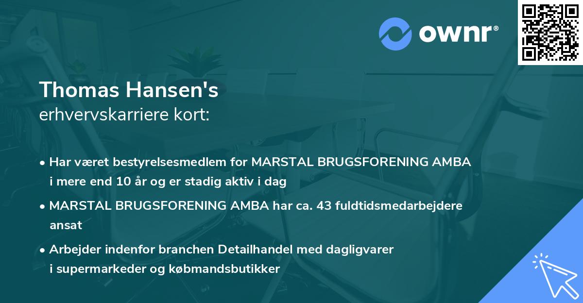 Thomas Hansen's erhvervskarriere kort