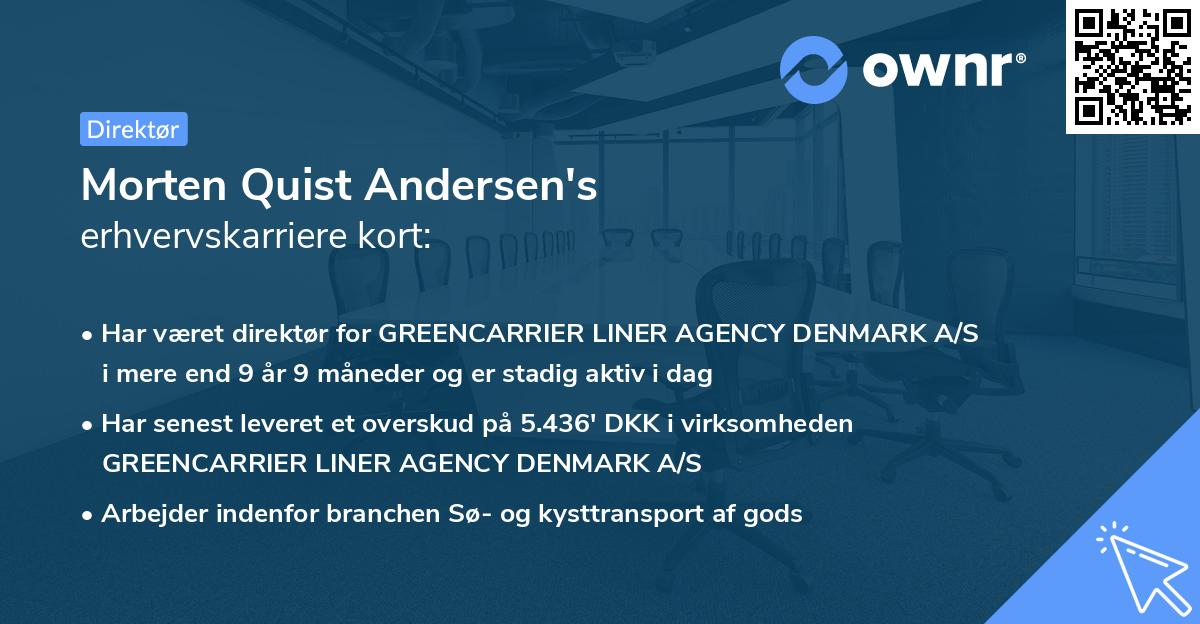 Morten Quist Andersen's erhvervskarriere kort