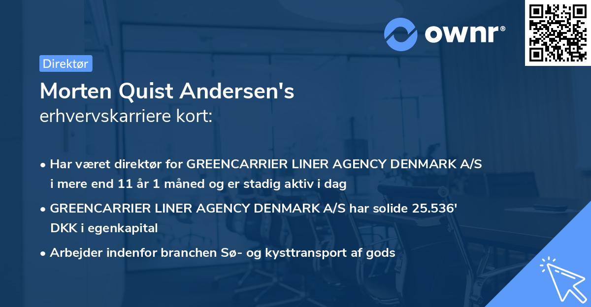 Morten Quist Andersen's erhvervskarriere kort