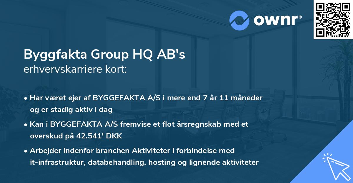 Byggfakta Group HQ AB's erhvervskarriere kort